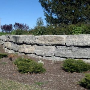 Blue Gray Outcrop in a retaining Wall Application