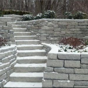 Erie Shore® Blue Gray Cut Wallstone and treads