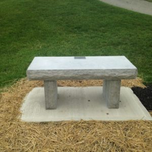 Erie Shore® Blue Vein stone cut for Memorial Bench, Moose Lodge Sidney, OH