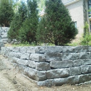 Blue Gray wall stone installed by Paver Planet