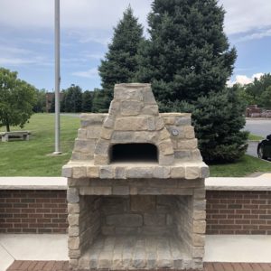 Outdoor Fireplace using Erie Shore® Regular Mix Split Veneer Stone